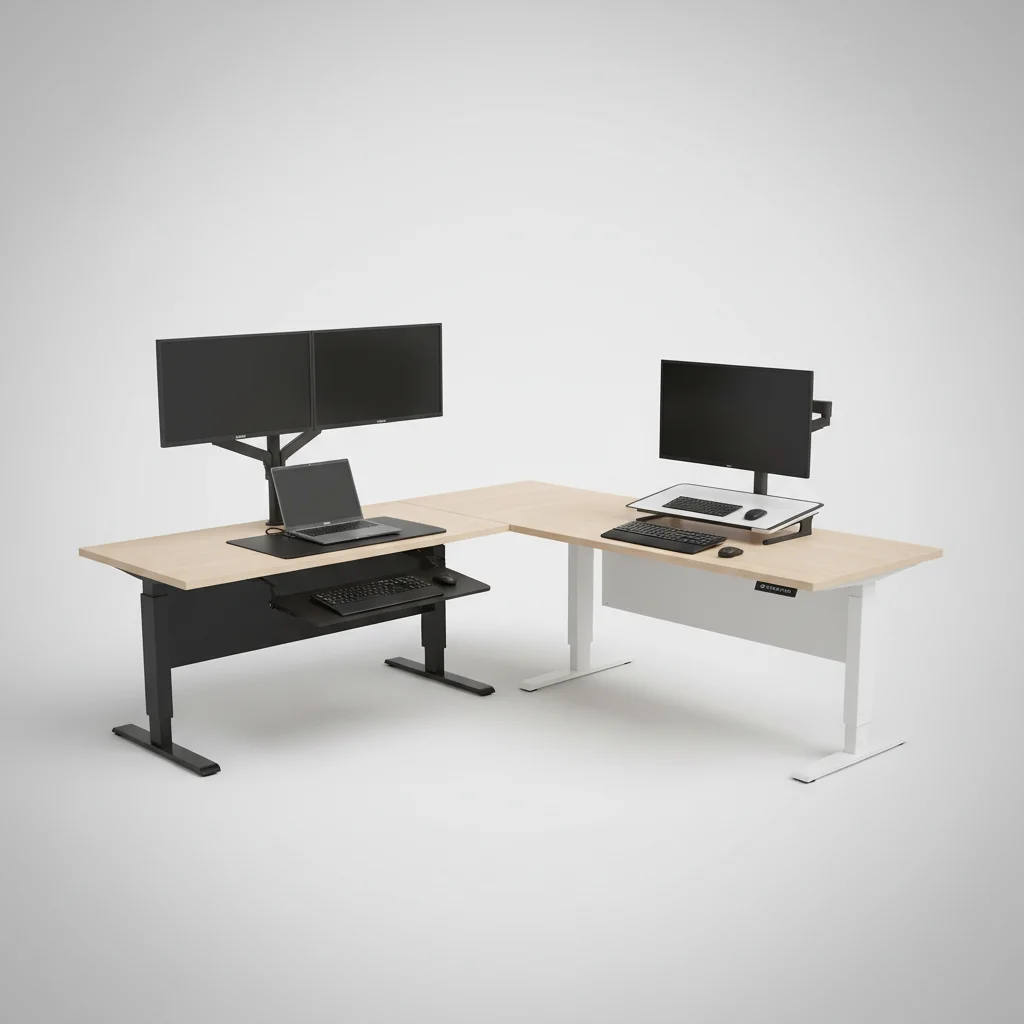 standing desk converters for l shaped desks